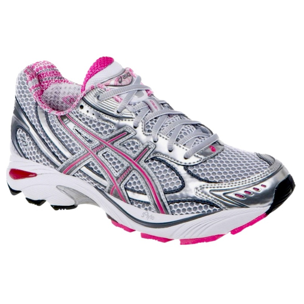 ASICS GT-2130 Gel Duomax IGS Gray & Pink Running Shoes, Size 7.5.